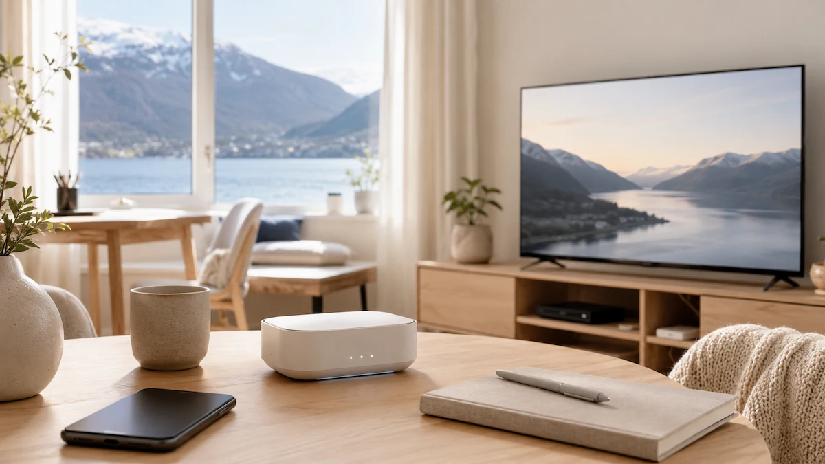 Mobil, bredbånd og TV hjemme i Norge Mobil, bredbånd og TV i et moderne norsk hjem